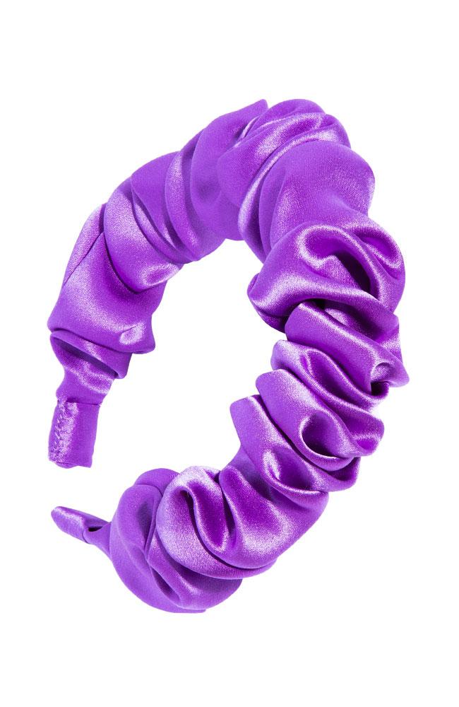 L. Erickson USA 1" Medici Headband - Electric Grape Purple, Silk Charmeuse