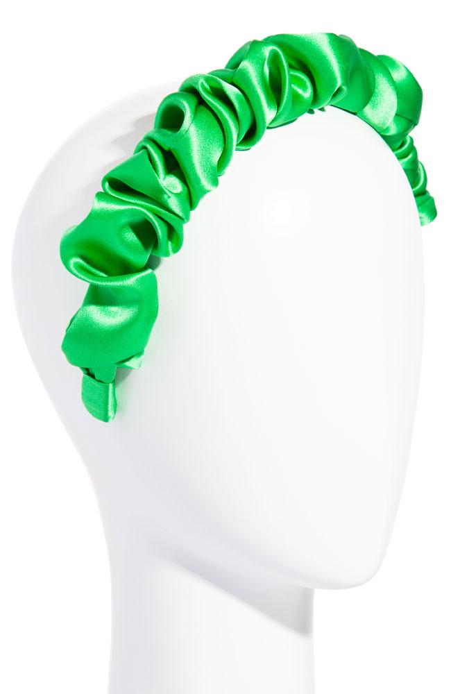 L. Erickson USA 1" Medici Headband - Midori Green, Silk Charmeuse, alternate view