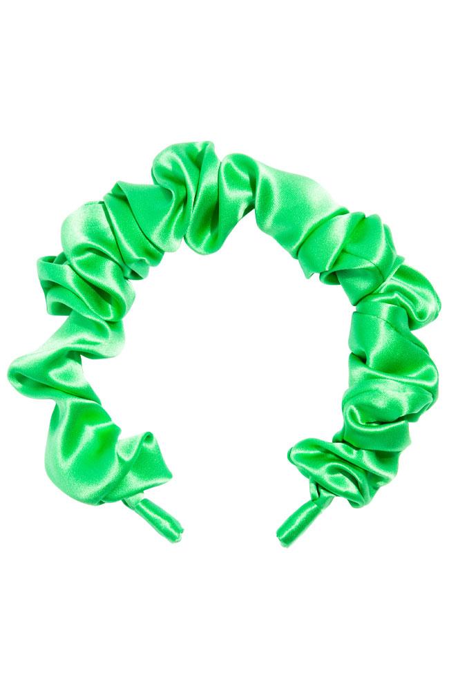 L. Erickson USA 1" Medici Headband - Midori Green, Silk Charmeuse, front view