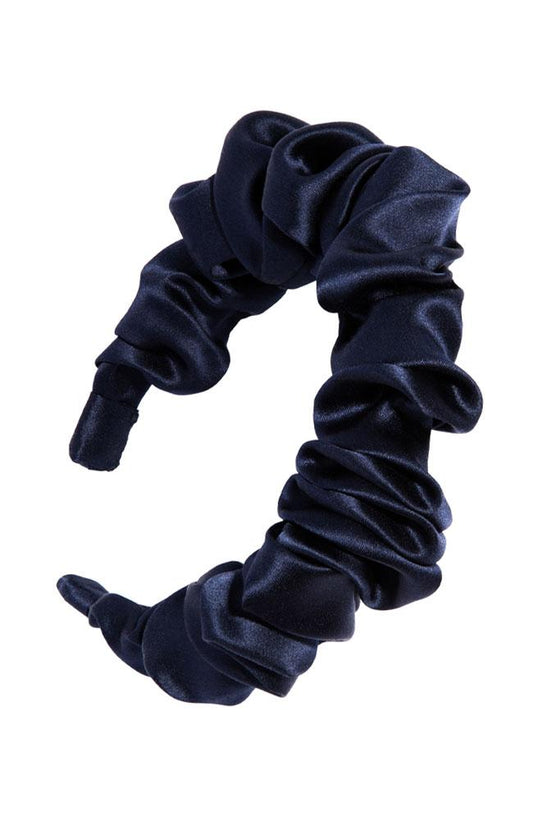 L. Erickson USA 1" Medici Headband - Navy Blue, Silk Charmeuse