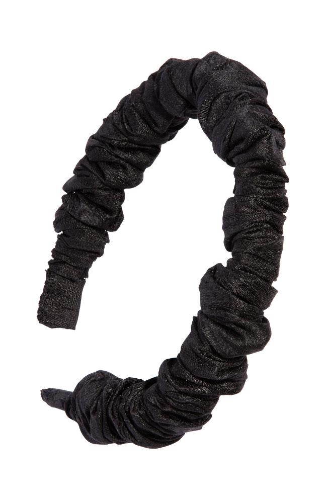 L. Erickson USA 1/2" Medici Headband - Black, Silk Dupioni