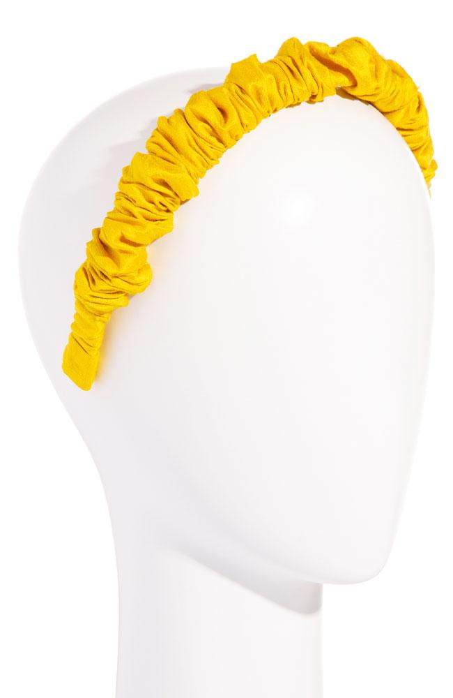 L. Erickson USA 1/2" Medici Headband - Mustard Yellow, Silk Dupioni, alternate view