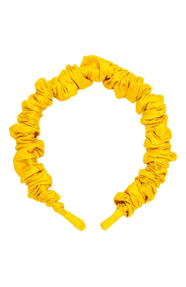 L. Erickson USA 1/2" Medici Headband - Mustard Yellow, Silk Dupioni, front view