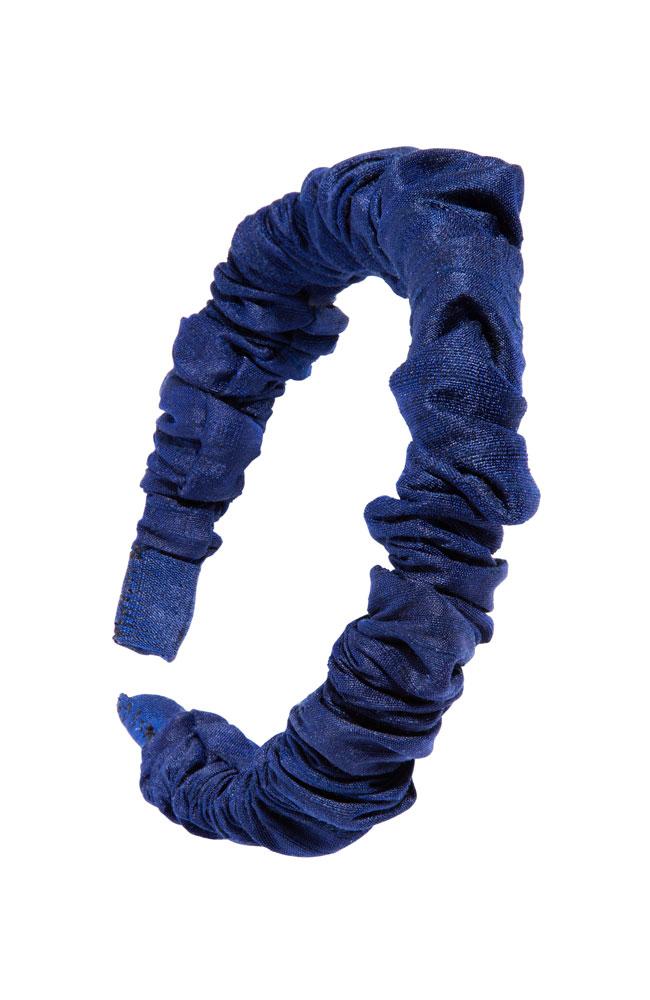 L. Erickson USA 1/2" Medici Headband - Navy Blue, Silk Dupioni