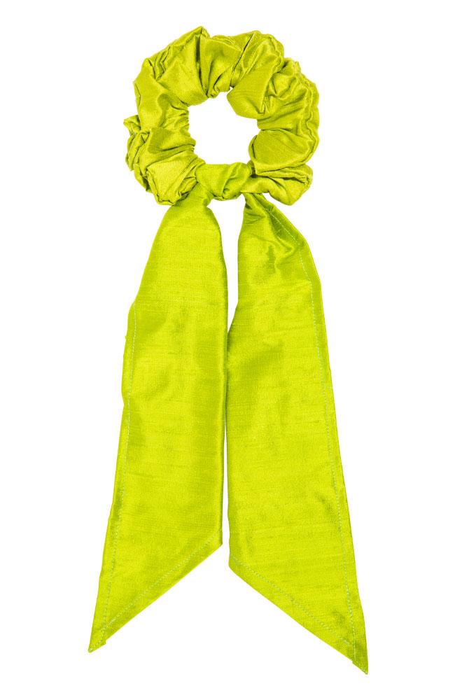 L. Erickson USA Kings Road Pony/Scrunchie - Peridot Green, Silk Dupioni