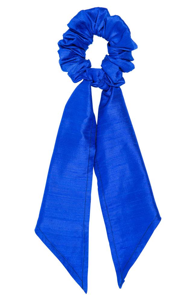 L. Erickson USA Kings Road Pony/Scrunchie - Royal Blue, Silk Dupioni