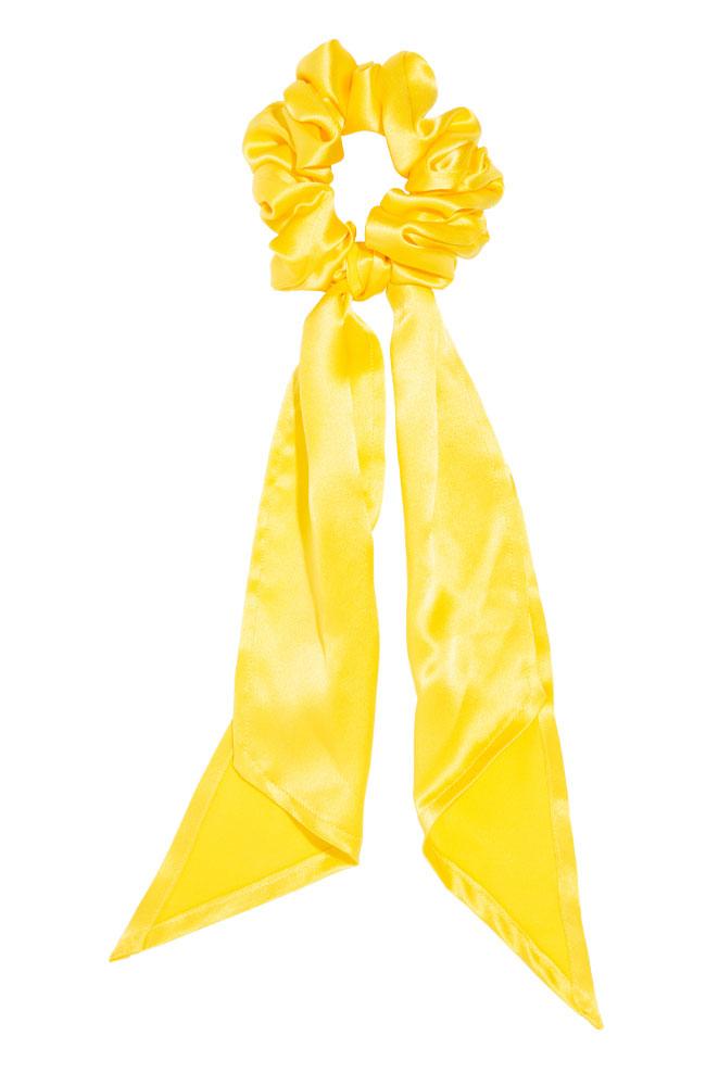 L. Erickson USA Kings Road Pony/Scrunchie - Buttercup Yellow, Silk Charmeuse