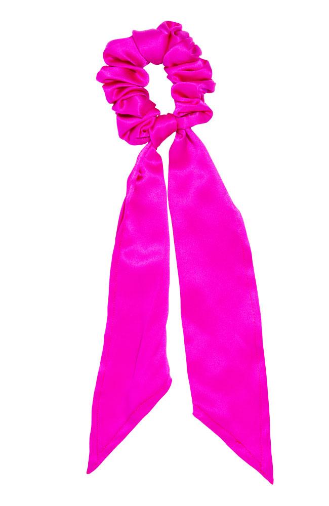 L. Erickson USA Kings Road Pony/Scrunchie - Island Pink, Silk Charmeuse