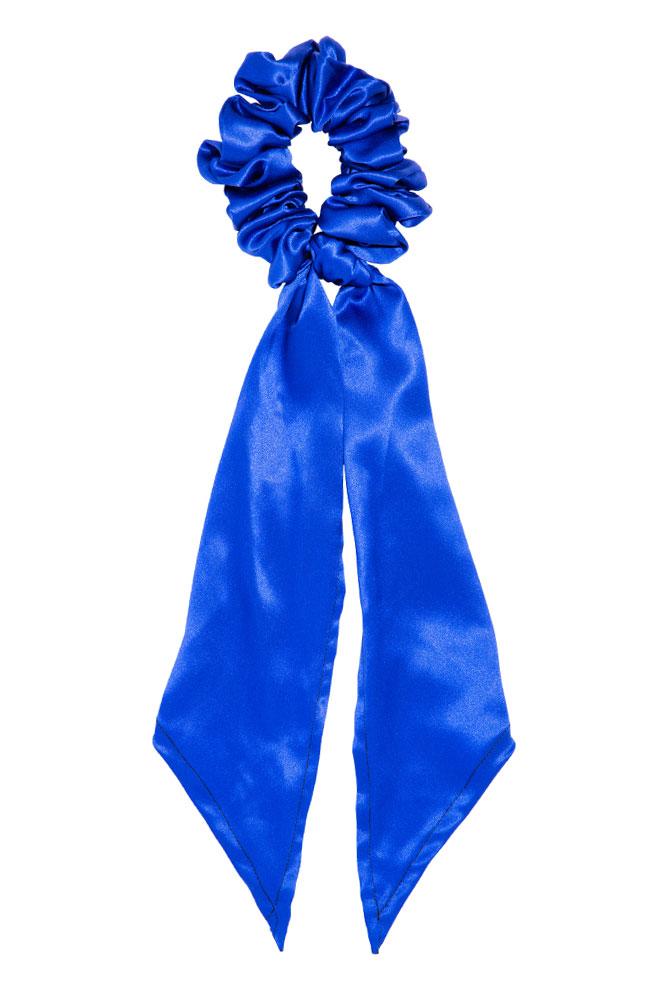 L. Erickson USA Kings Road Pony/Scrunchie - Ocean Blue, Silk Charmeuse