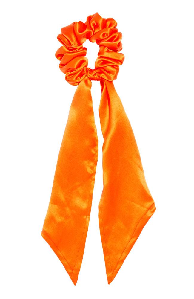 L. Erickson USA Kings Road Pony/Scrunchie - Orange, Silk Charmeuse