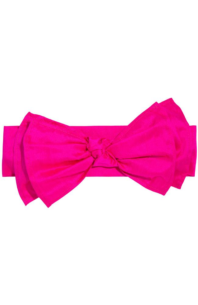 L. Erickson USA Colette Bow Headwrap - Sorbet Pink, Silk Dupioni