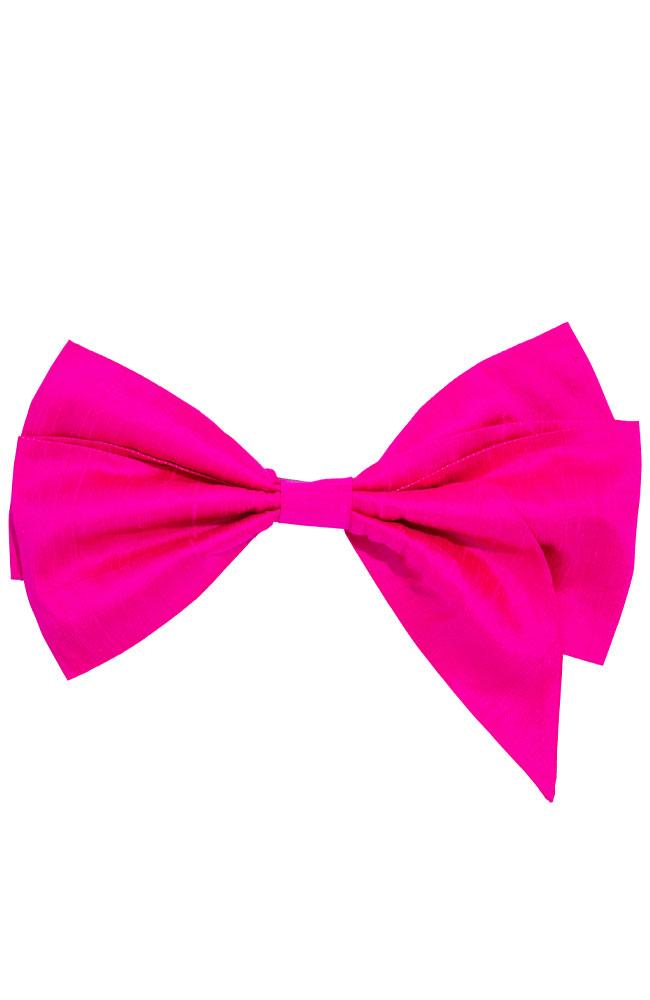 L. Erickson USA Sabrina Bow Barrette - Sorbet Pink, Silk Dupioni