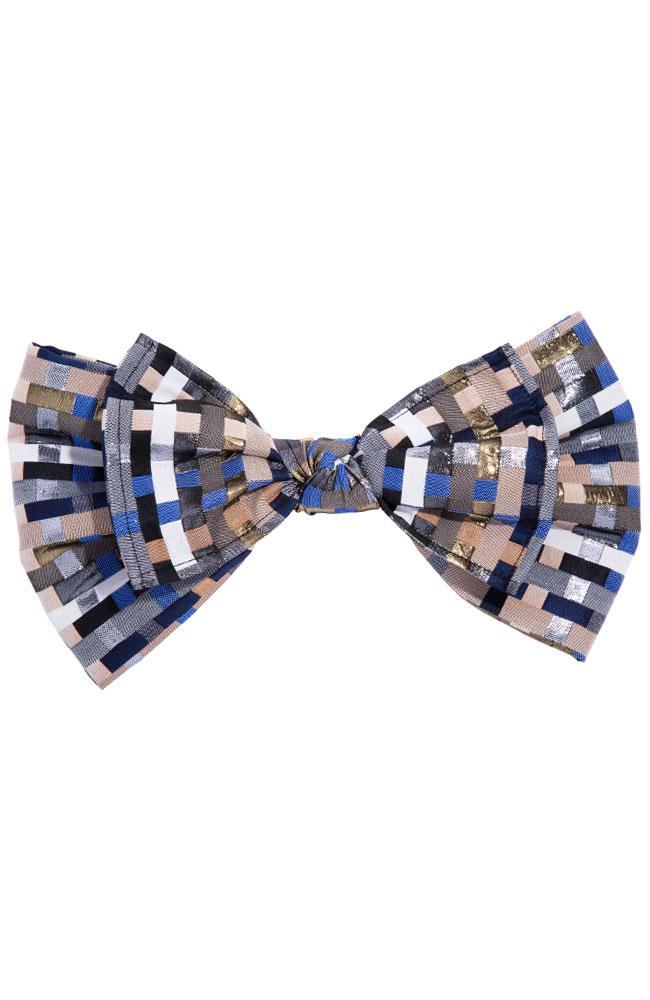 L. Erickson USA Waldorf Bow Barrette - Palm Desert Blue, Cotton/Polyester Blend