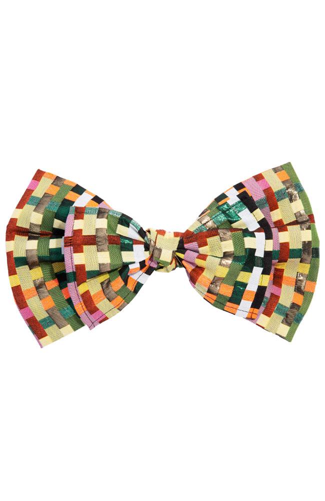 L. Erickson USA Waldorf Bow Barrette - Palm Desert Orange, Cotton/Polyester Blend