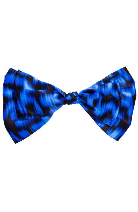 L. Erickson USA Waldorf Bow Barrette - Digital Blur Blue, Silk Charmeuse
