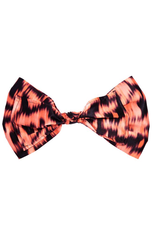 L. Erickson USA Waldorf Bow Barrette - Digital Blur Coral, Silk Charmeuse