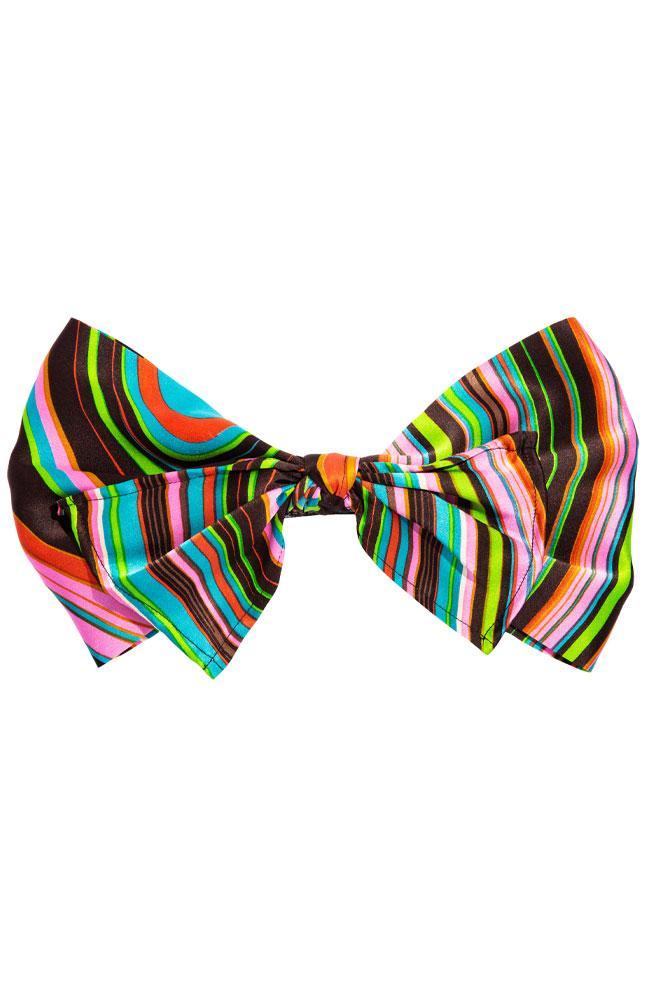 L. Erickson USA Waldorf Bow Barrette - Psychedelic Brown, Silk Charmeuse
