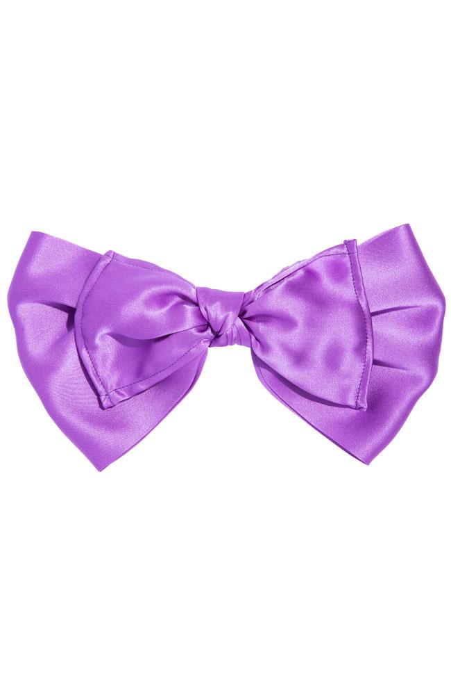 L. Erickson USA Waldorf Bow Barrette - Electric Grape Purple, Silk Charmeuse