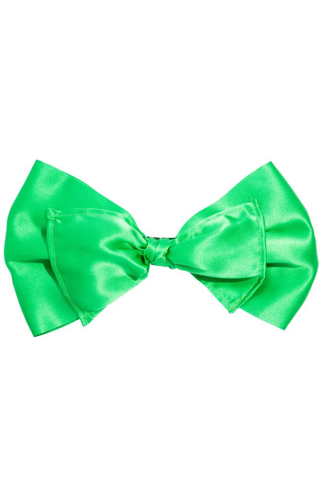 L. Erickson USA Waldorf Bow Barrette - Midori Green, Silk Charmeuse
