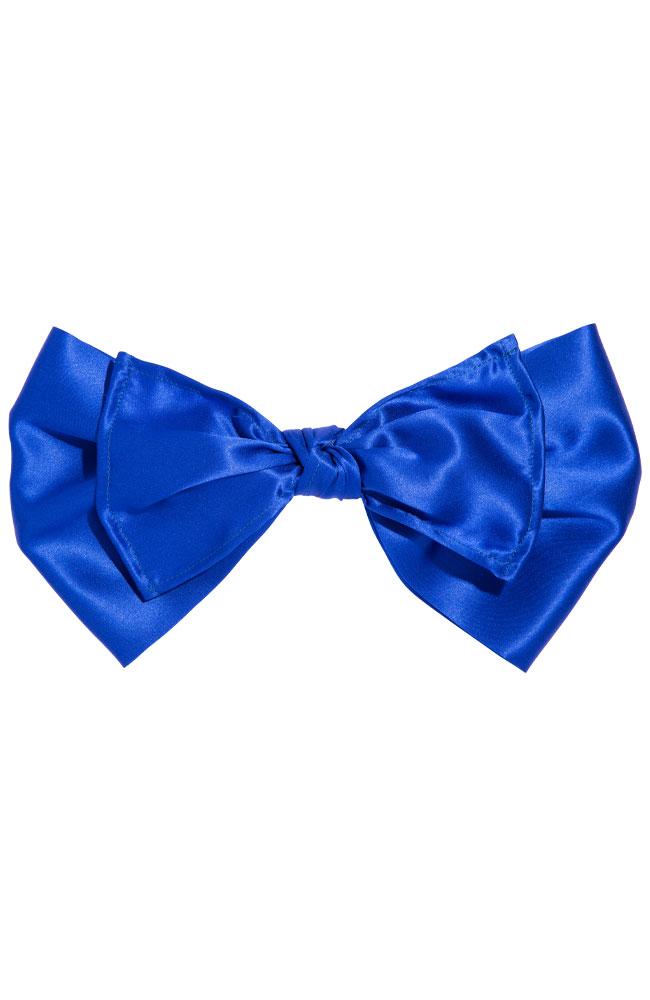 L. Erickson USA Waldorf Bow Barrette - Ocean Blue, Silk Charmeuse