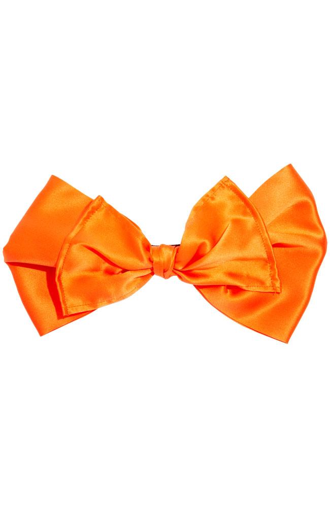 L. Erickson USA Waldorf Bow Barrette - Orange, Silk Charmeuse