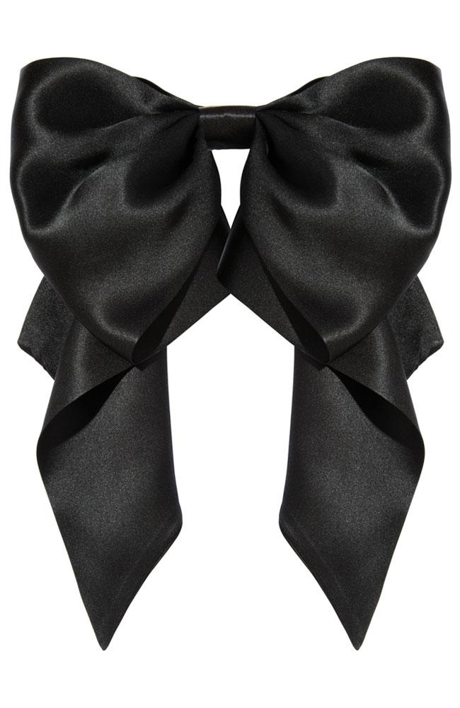 L. Erickson USA Clara Bow Barrette - Black, Silk Charmeuse
