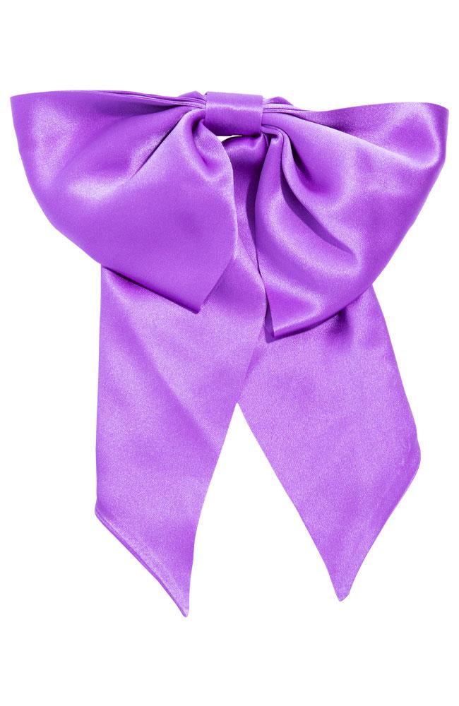 L. Erickson USA Clara Bow Barrette - Electric Grape Purple, Silk Charmeuse