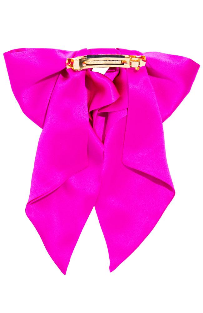 L. Erickson USA Clara Bow Barrette - Island Pink, Silk Charmeuse, French barrette clasp
