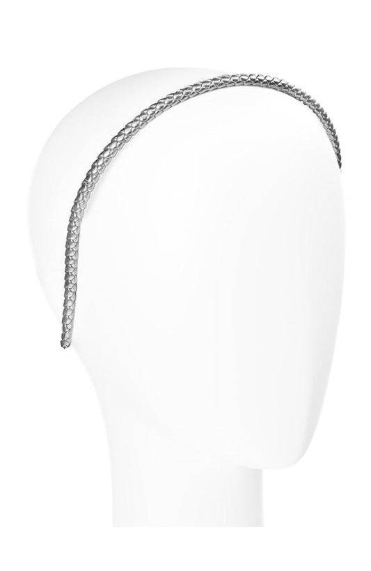 Braided Skinny Headband by L. Erickson, Silver 