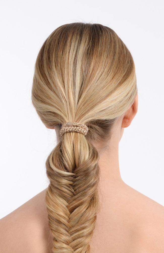 Grab & Go ponytail holder in braided hair
