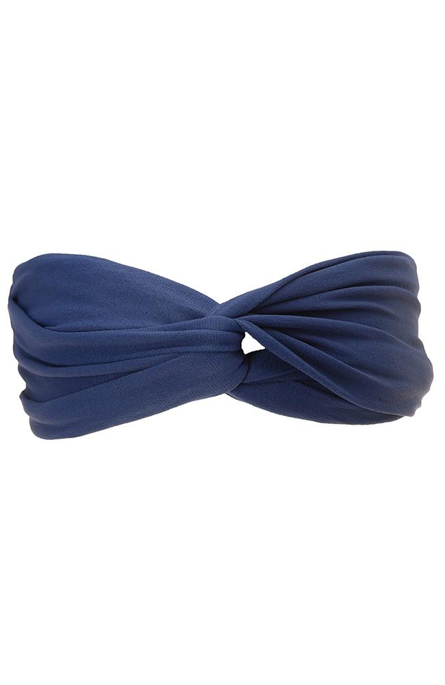 Navy Blue Twisted Headwrap made of Italian Lycra by L. Erickson