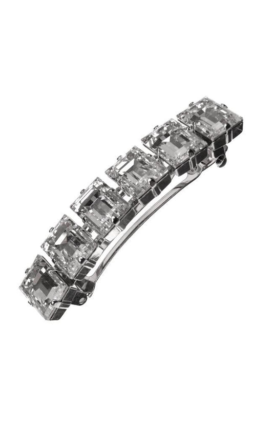 Large clear Crystals make up this french style barrette