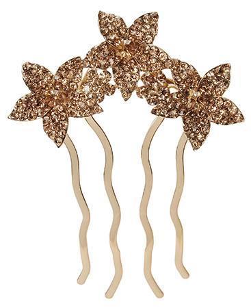 Crystal Flower Trio Chignon Pic