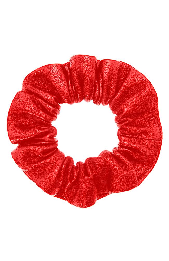 Red Leather Scrunchie by L. Erickson