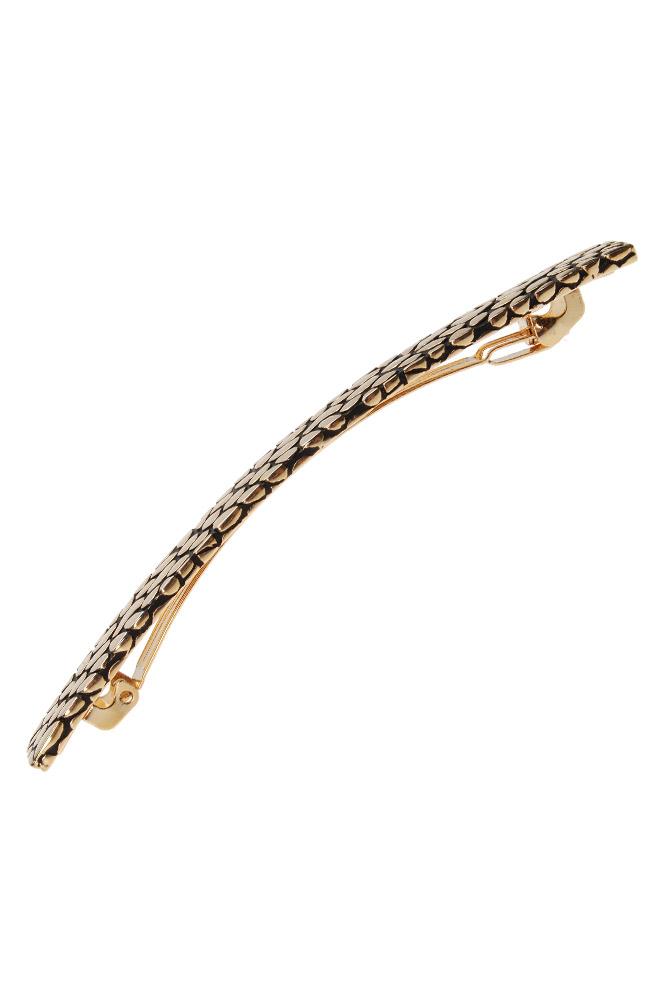 Pebbled Metal Long and Skinny Barrette