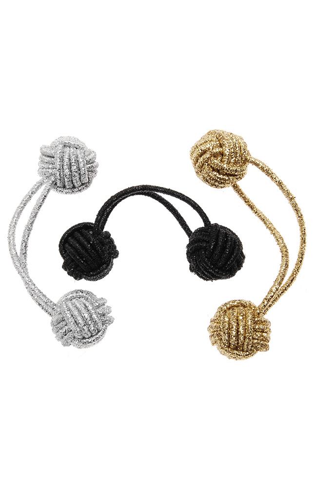 Knotted Bauble Ponytail Holder 3-Pack