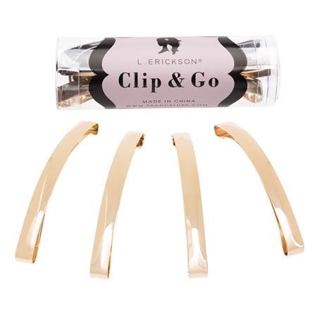 Large Metal Slide Barrette Clip & Go 4-Pack