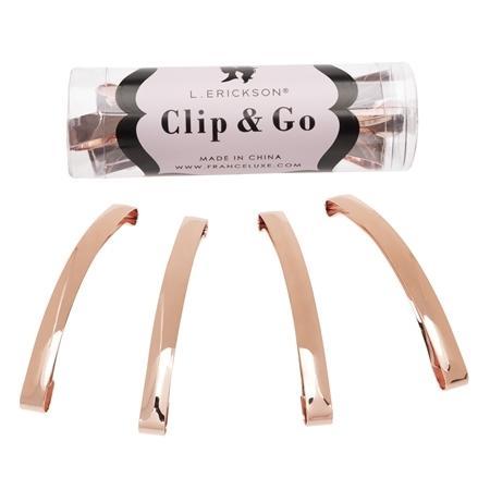 Large Metal Slide Barrette Clip & Go 4-Pack