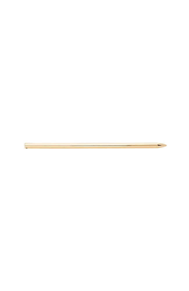 Gold Hair Pin with Skinny Rectangle Metal Slide by L. Erickson, post/pin