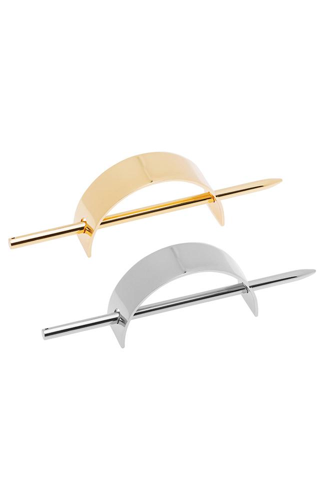 Skinny Metal Hair Pin and Slides, gold and silver
