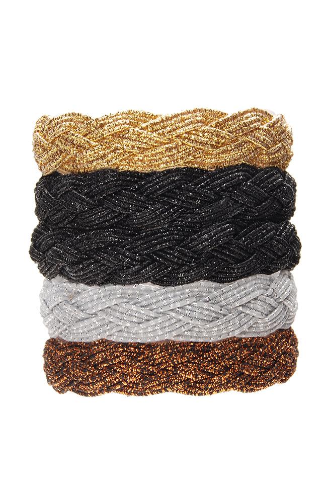 Braided Ponytail Holder 5-Pack