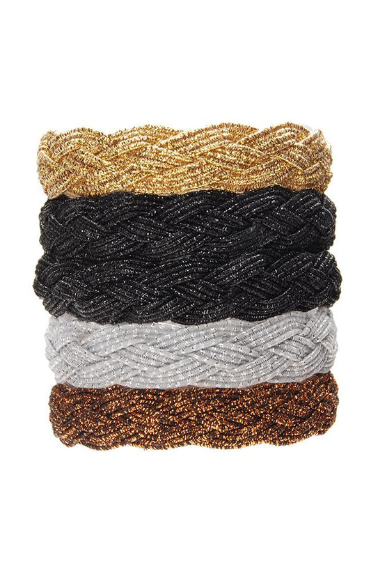 Braided Ponytail Holder 5-Pack