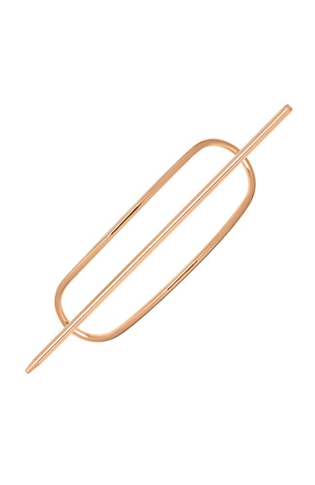 Gold Hair Pin, Oblong Metal Slide by L. Erickson