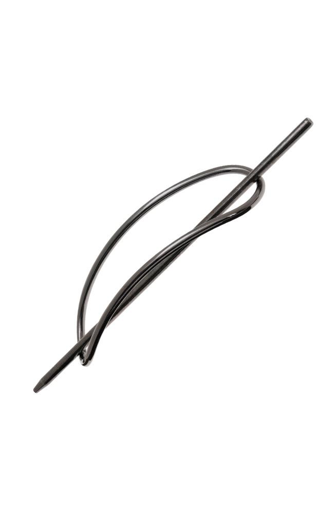 Graphite Hair Pin, Oblong Metal Slide by L. Erickson, angled view