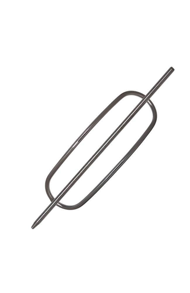 Graphite Hair Pin, Oblong Metal Slide by L. Erickson