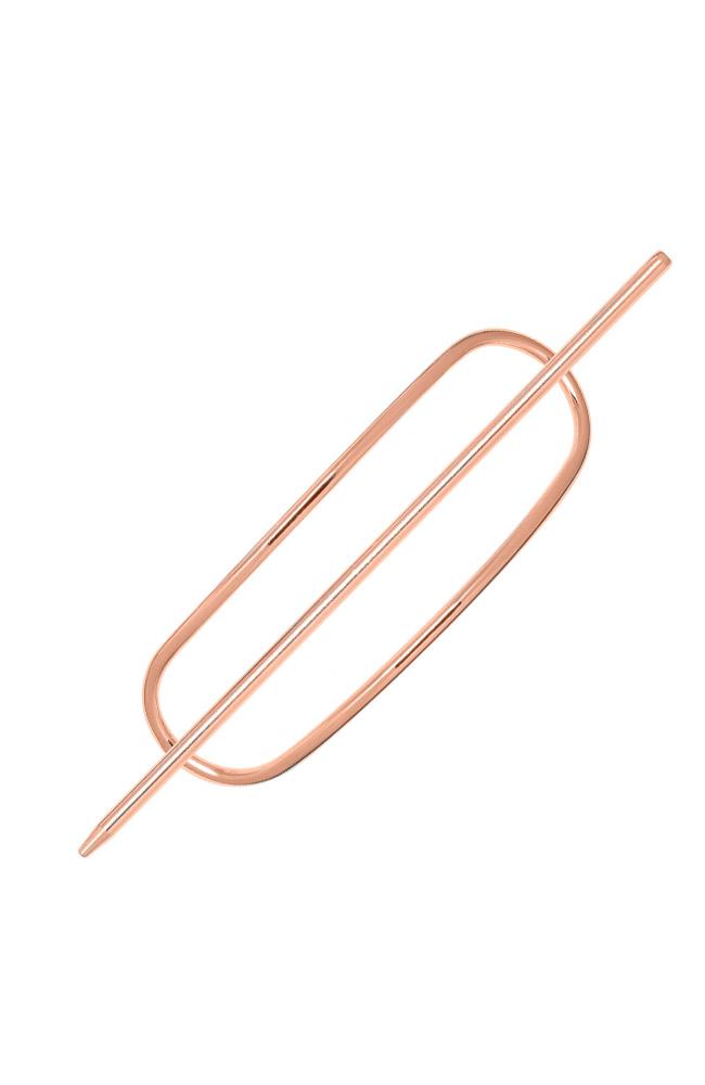Rose Gold Hair Pin, Oblong Metal Slide by L. Erickson