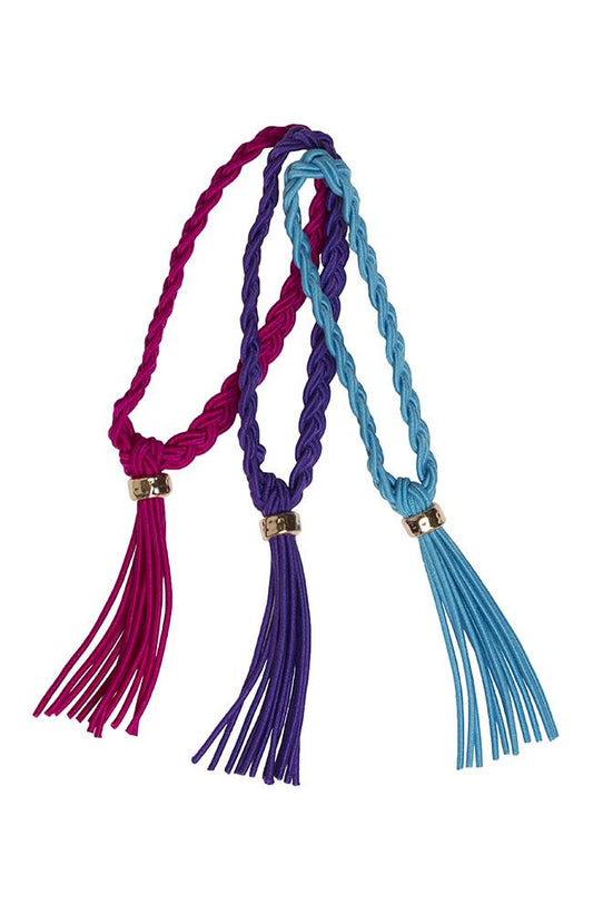 Braided Tassel Ponytail Holder 3-Pack