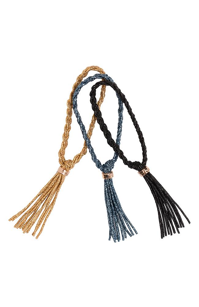 Braided Tassel Ponytail Holder 3-Pack