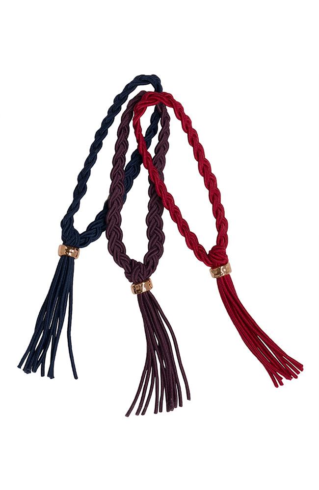 Braided Tassel Ponytail Holder 3-Pack