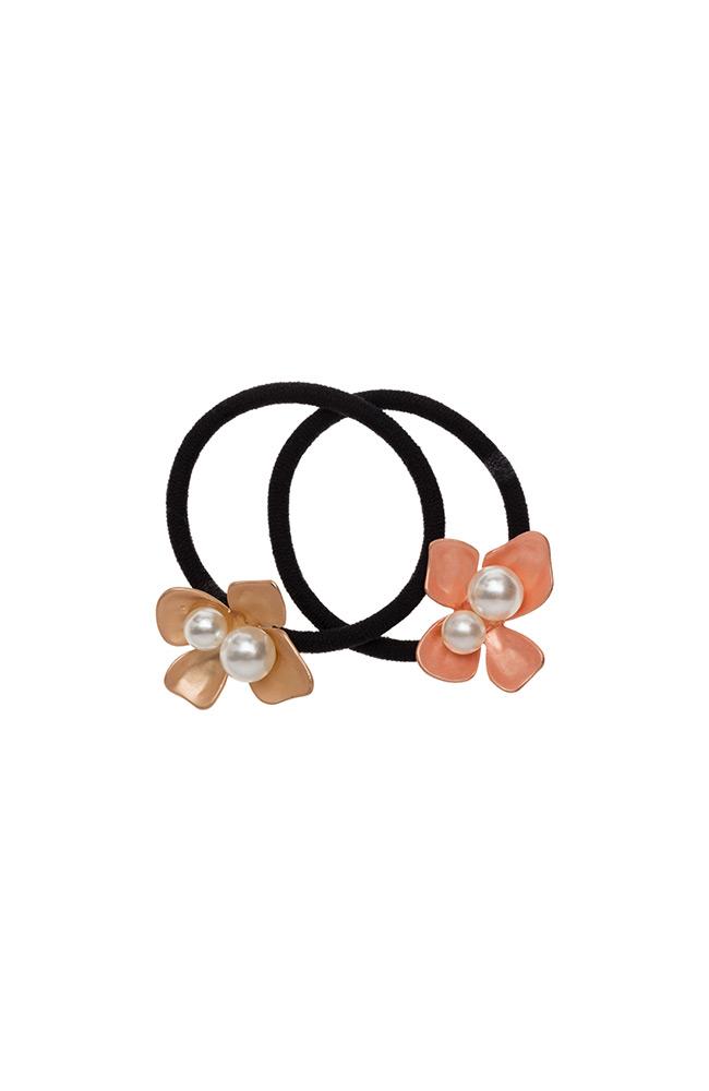 Pearl Flower Ponytail Holder 2-Pack
